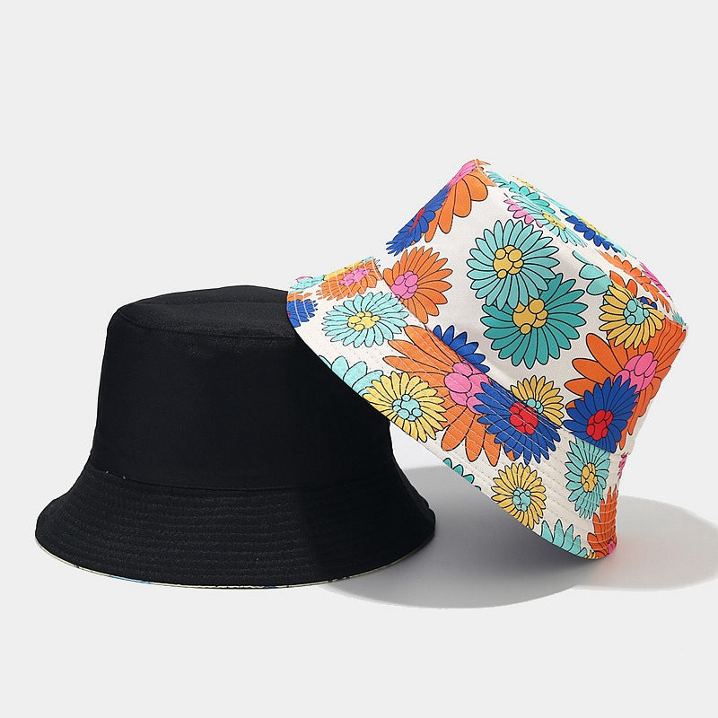 Wholesale Flower Pattern Sun Protection Double-sided Bucket Hat
